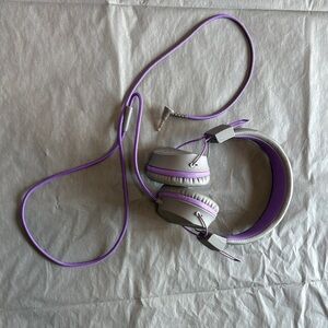 Kid Size Purple and Gray Wired Headphones